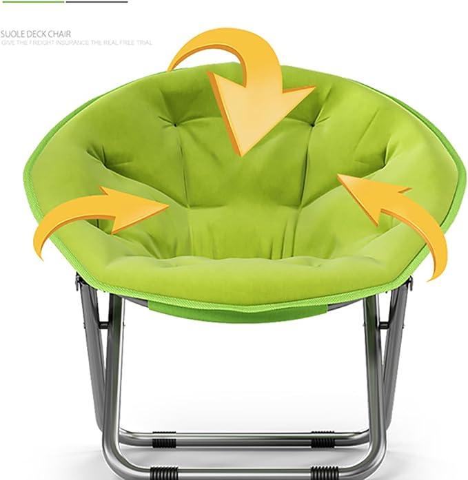 NaKeah Saucer Chair Foldable Oversized Lounge Chair Metal Frame Moon Chair for Bedroom Living Room Reading Gaming Room Soft Lazy ChairB