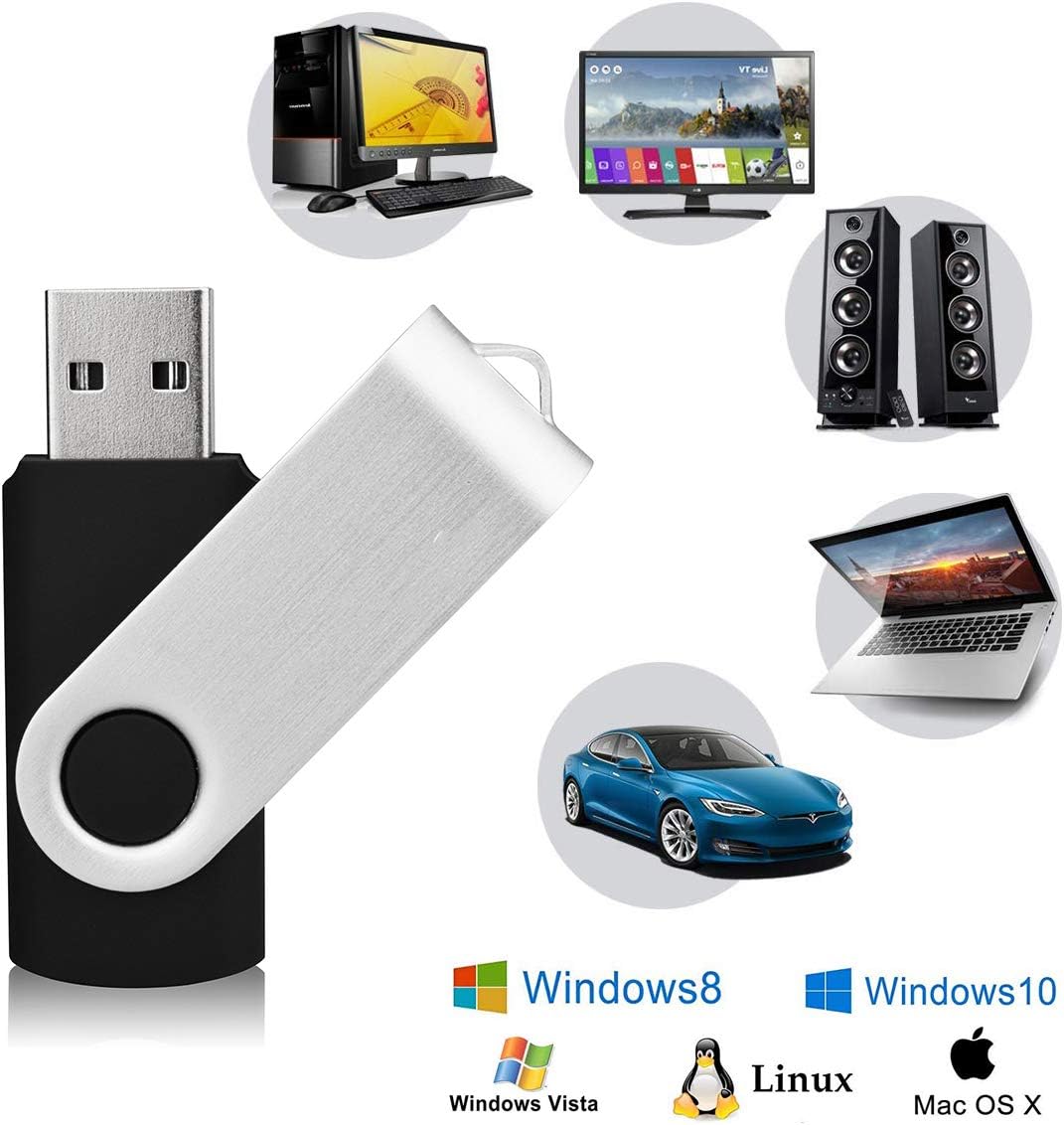 KEXIN 10 Pack 32GB Flash Drive USB Drive Memory Stick Thumb Drive, Black USB 2.0