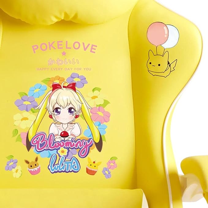 Game Chaire-Sports Game Seat Cute Computer Chair Home Office Anchor Broadcast Chair Professional Racing Chair Yellow-C
