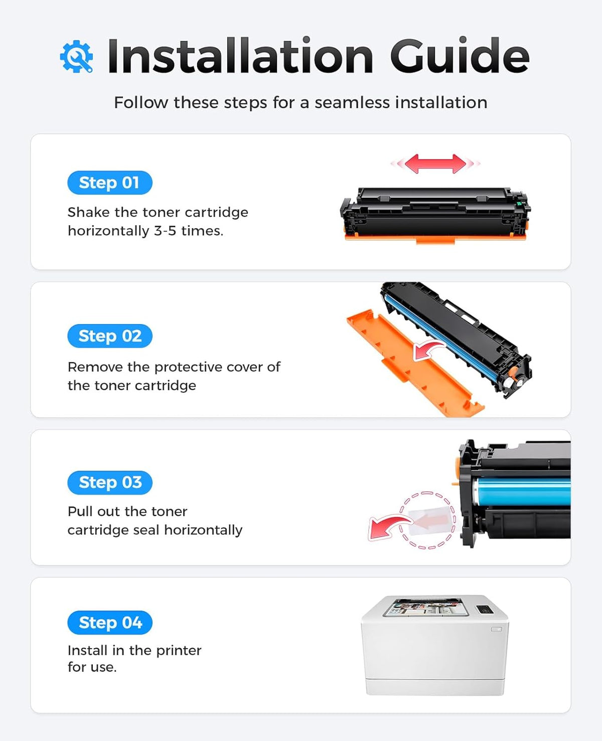 215A Toner Cartridge Set 4-Pack High Yield Replacement for HP 215A W2310A W2311A W2312A W2313A Compatible with HP Color LaserJet Pro MFP M182n M182nw M183fw M155a M155nw Printer Ink Black Magenta Cyan
