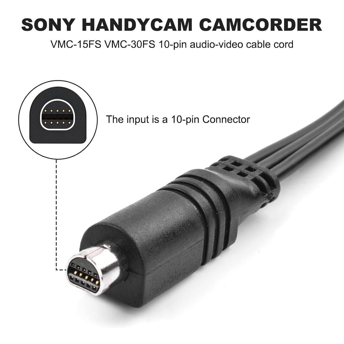 3.9ft VMC-15FS 10Pin HDR-SR1 HDR-SR12 Saipomor AV Cable for Sony Handycam Compatible with to and More