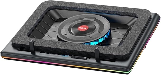 Gaming Laptop Cooling Pad Laptop Cooling Stand with 5.5inch External Cooling Fan Rapid Cooling Laptop 15.6-21inch(C White RGB Light)