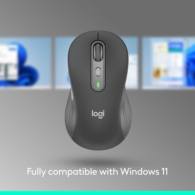 Logitech Signature Plus M750 Wireless Mouse – for Small to Medium Hands SmartWheel Bluetooth Multi Device 24-Month Battery Silent Clicks Customizable Side Buttons Contoured Shape - Graphite