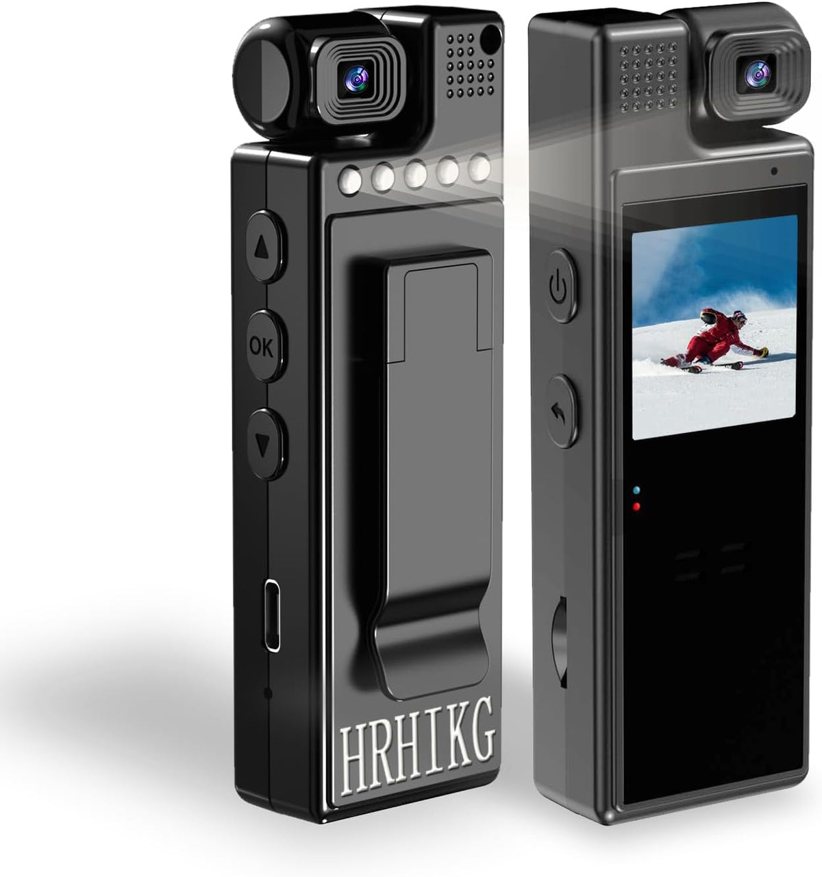 HRHIKG 1.3in 1080P Body Camera Mini Bodycam, Portable Cameras Wearable Personal Camcorder with Screen, HD Night Vision