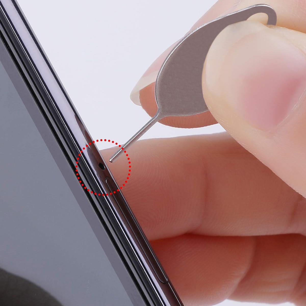 4 Pcs SIM Card Removal Openning Tool Tray Eject Pins Needle Opener Ejector Compatible with All iPhone Apple iPad HTC Samsung Galaxy Cell Phone Smartphone Watchchain Link Remover (Style E)