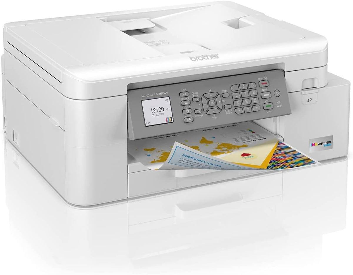 Brother MFC-J4335DW INKvestment Tank All-in-One Printer with Duplex and Wireless Printing Plus Up to 1-Year of Ink in-Box (Renewed Premium), White