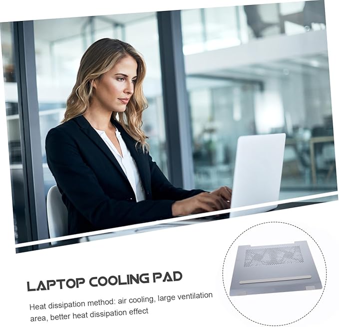 Aluminum Alloy Laptop Cooler Stand with RGB LED Fan Quiet Air Cooling Pad for Laptops Height Ergonomic Riser Anti-Slip Stable Mesh Surface