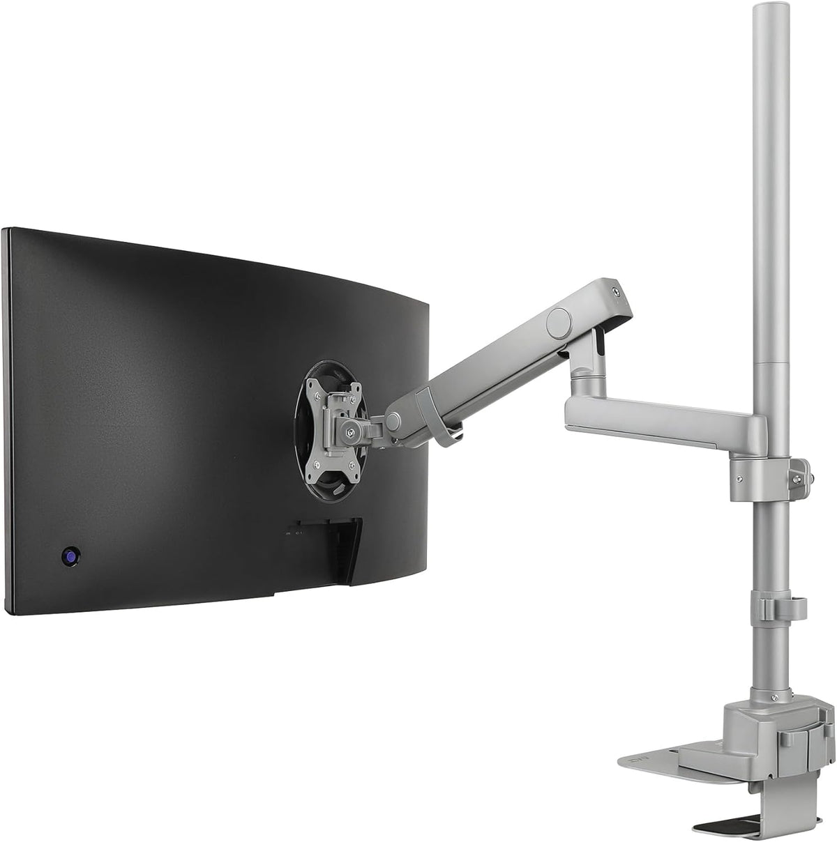 AVLT Single 40 Inch Monitor Arm Pole Top Mount with USB-C USB-A Ports-Gray, Supports 26.4 lbs (12kg), Ultrawide Screen fit, VESA Compatible, Tilt, Swivel, Rotate, Ergonomic Adjustable Height, Durable