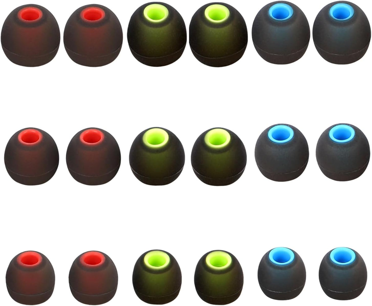 Earbud Replacement Tips Silicone Earbud Tips Earbud Covers Fit for in-Ear Headphones (Inner Hole 3.8mm -5.1mm) Ear Tips Earbud Rubber Tips 9 Pairs S/M/L