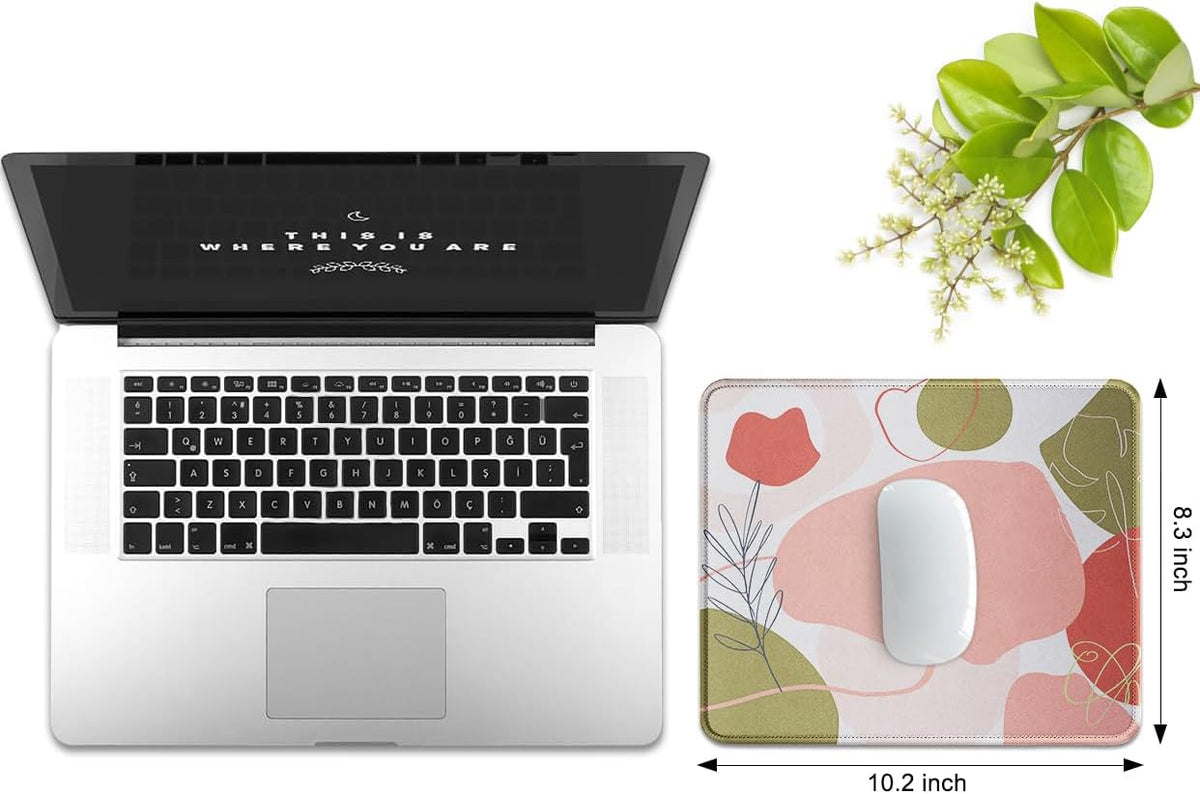 JIKIOU 3 Pack Mouse Pad with Stitched Edge, Comfortable Mouse Pads with Non-Slip Rubber Base, Washable Mousepads Bulk with Lycra Cloth, Mouse Pads for Computers Laptop Mouse 10.2x8.3x0.12in Rose