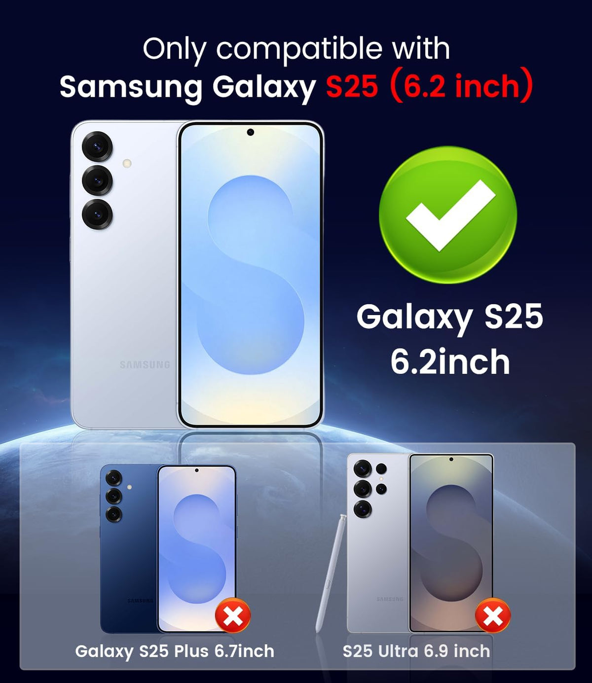 Magnetic for Samsung Galaxy S25 Case [Compatible with MagSafe][Built-in Camera Lens Protector] Slim Soft Silicone Bumper Shockproof Metallic Luster Phone Case (Blue)