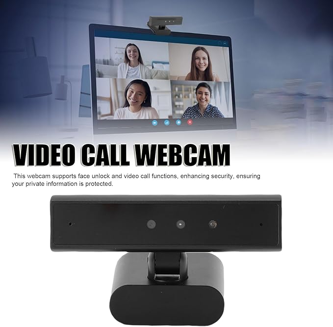 Asixxsix HD Webcam 85 Degree Wide Angle View Facial Recognition Webcam Face Data Storage USB PC with Noise Canceling Microphone for Video Conferencing Online Learning