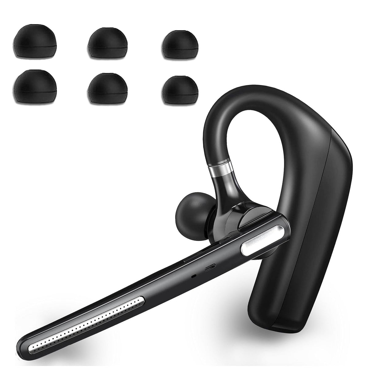 Bluetooth Headset V5.4, Wireless Bluetooth Earpiece with CVC8.0 Dual Mic Noise Cancelling, 110 Hours Talktime Hands-Free Headphones for Cell Phone
