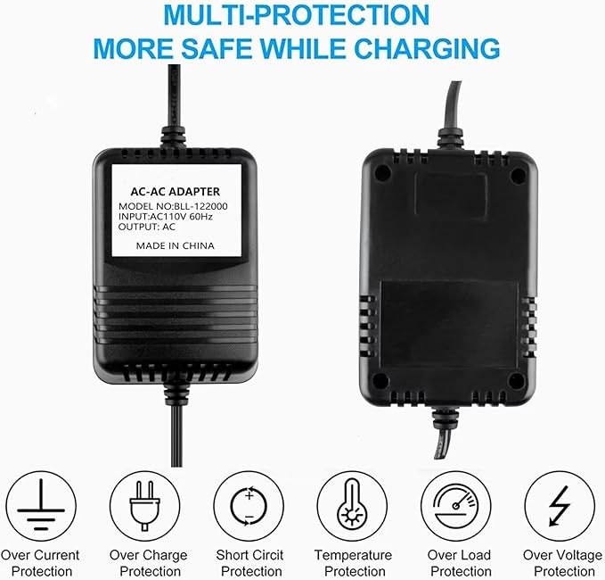 AC/AC Adapter Compatible with X Rocker XRocker 521231 Game Gaming Chair AC10V 10VAC 10V - 12V 1A - 1.2A - 2A Direct Plug-in Class 2 Transformer Power Supply Cord Charger