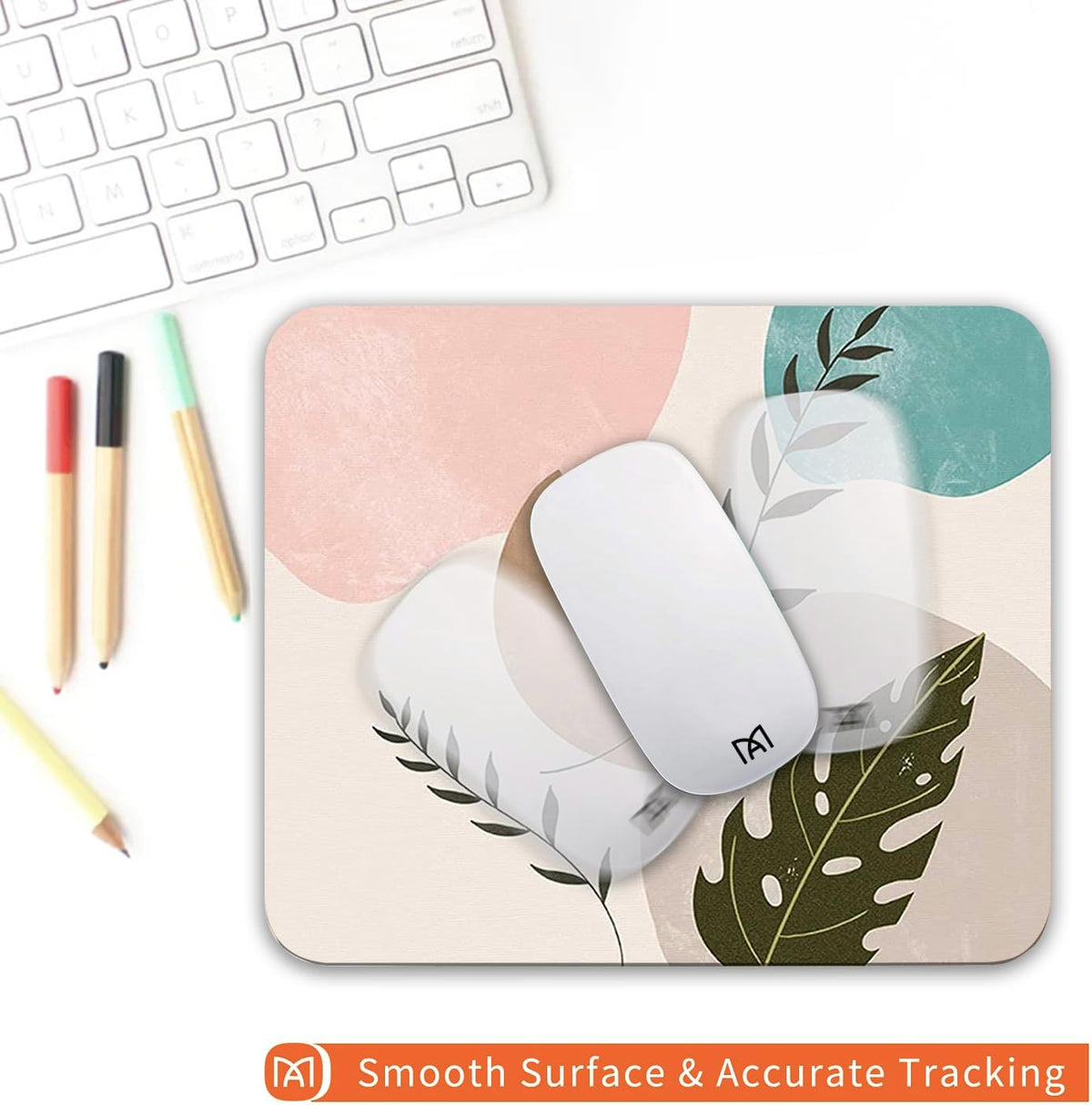 Square Mouse Pad Abstract Art, Personalized Premium-Textured Custom Mouse Mat Design, Washable Mousepad Cloth, Non-Slip Rubber Base Computer Mouse Pads for Wireless Mouse