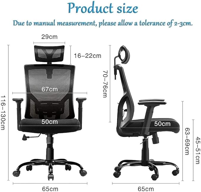 Office Chair Video Game Chair High Back Office Chair Adjustable Swivel Chair Lumbar Support Work Chair Ergonomic Computer Chair Chair (Color : White) Needed