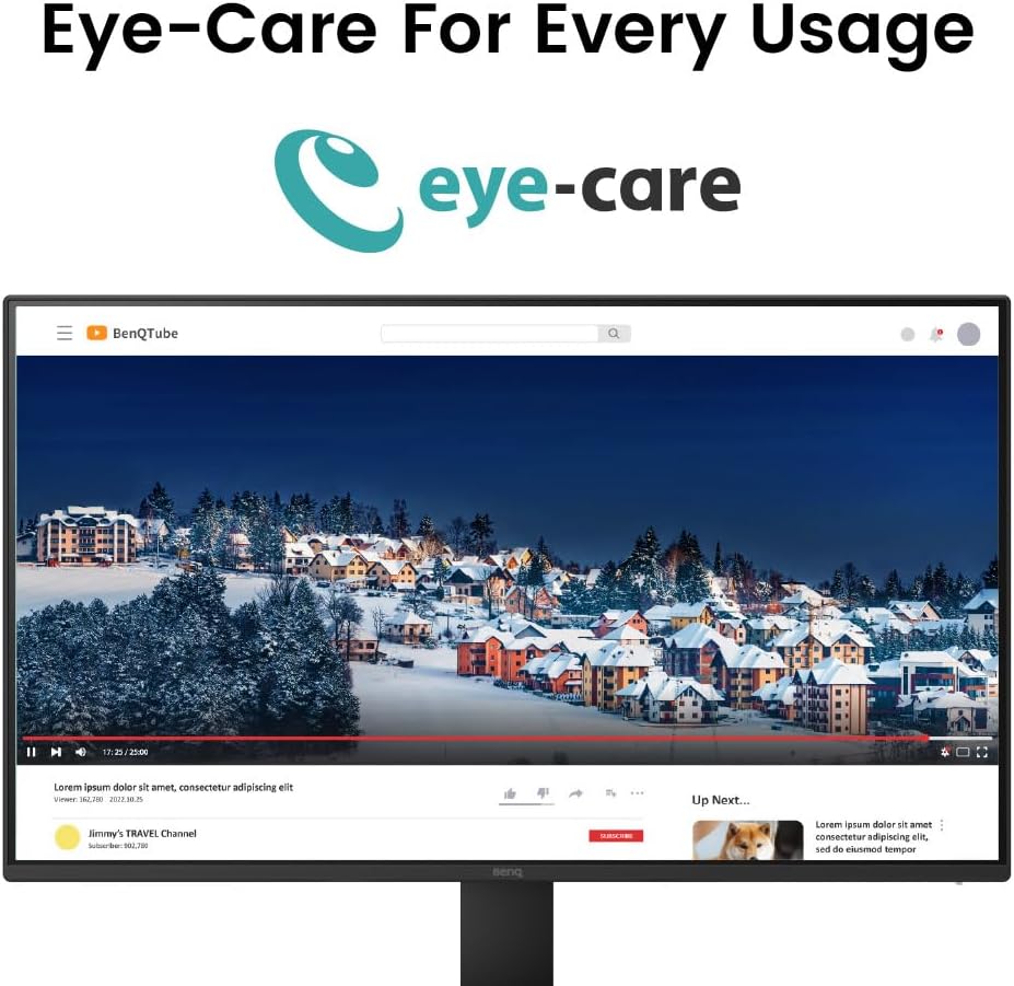 BenQ GW2791 27” 1080p FHD 100Hz IPS Eye-Care Monitor, HDMI, DisplayPort, 1080x1920, Ultra Slim Bezel, TUV-Certified, Flicker-Free, Low Blue Light Plus, Eye-CareU