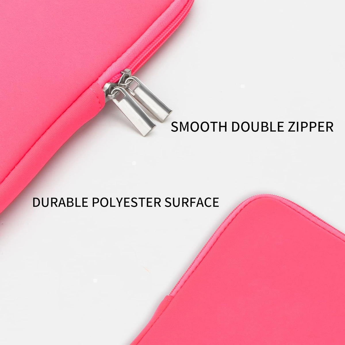 RAINYEAR 13 Inch Laptop Sleeve Compatible with 13.3" MacBook Air/Pro M1 M2 M3 M4 A3240 A3113 A2681 A2337 A1932 A2179 A2338 A1706 A1708 Carrying Protective Cover Soft Case(Bright Pink,Upgraded Version)