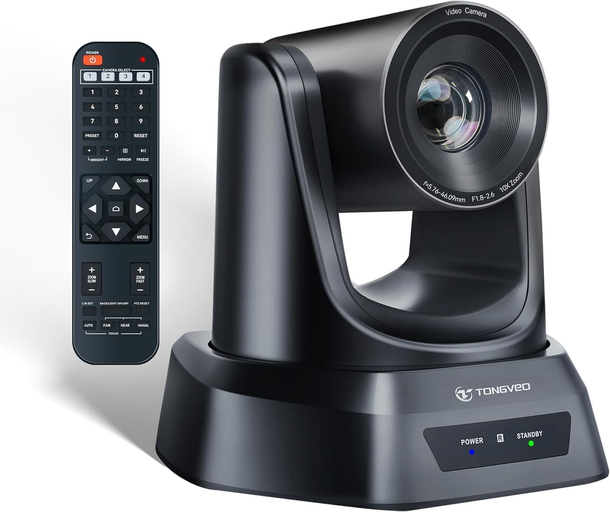 PTZ Camera HDMI/USB 10X Optical Zoom 60fps 1080P Video Conference Camera for Church Worship Live Streaming Meeting Online Learn with Zoom YouTube OBS and More