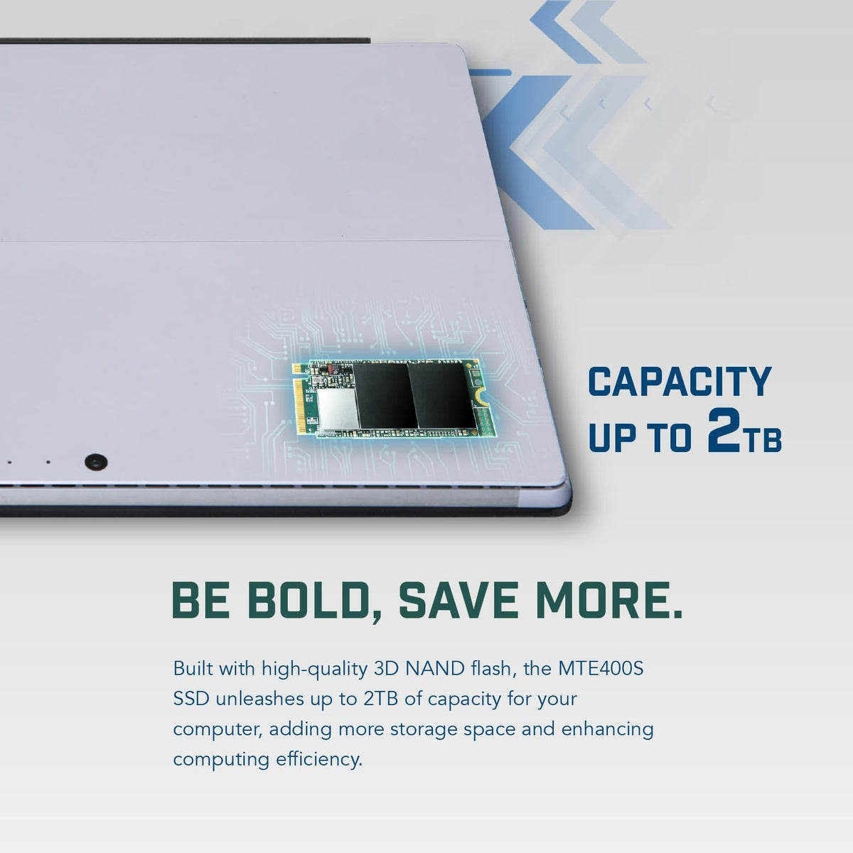 Transcend 256GB MTE400S M.2 2242 PCIe Gen3x4 SSD, Compatible with Ultra-Thin Laptops, Dram-Less Low Power, Up to 2000MB/s, TLC - TS256GMTE400S