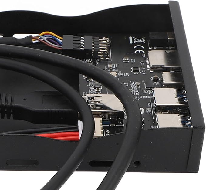 Front Panel USB 3.0 Hub 3.5 Inches USB Hub Front Panel 19PIN to C Port with 2xUSB3.0 1xTYPE C HD Sound SD Card/TF Card Reader for OS X Linux