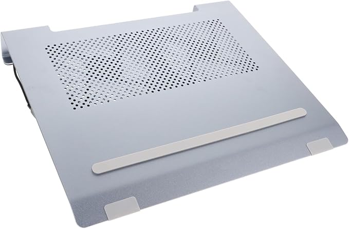 Aluminum Alloy Laptop Cooler Stand with RGB LED Fan Quiet Air Cooling Pad for Laptops Height Ergonomic Riser Anti-Slip Stable Mesh Surface