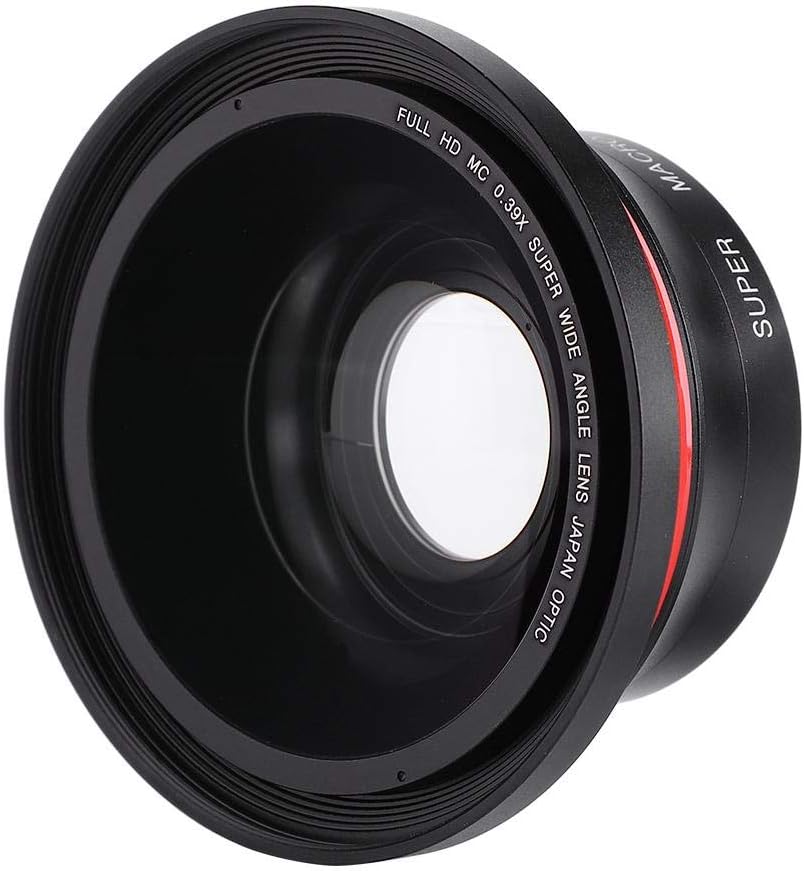 37mm 0.39X Professional HD Wide Angle Lens with Macro Lens and 37mm Phone Clip for Camcorder DSLR Camera