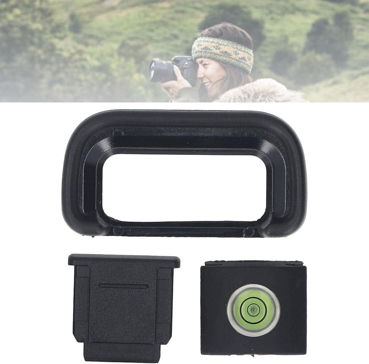 Denash A6700 Camera Eyecup Eyepiece Viewfinder,Professional Eyepiece Replacement,Camera Eyecup with Hot Shoe Cover