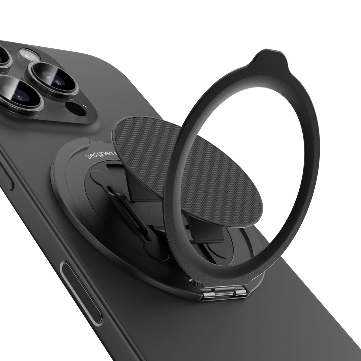 BENKS ArmorPop Magnetic Phone Grip & Stand for MagSafe, 360° Rotation Adjustable Phone Ring Holder for iPhone 17/16/15/14/13/12 Series, Durable Kevlar Design