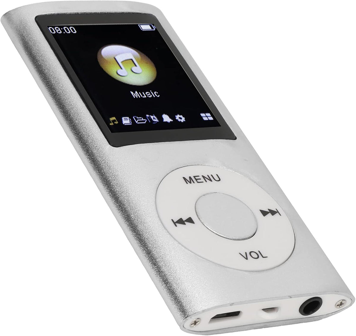 Akozon MP3 Player,MP3 1.8 Inch MP3 Player Stylish Multifunctional Lossless Sound Slim LCD Screen Portable Player