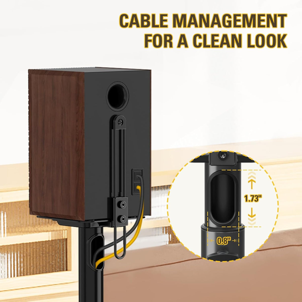 Mounting Dream Speaker Stands Height Adjustable for Satellite & Small Bookshelf Speakers, Set of 2 Floor Stand Mount for Bose Polk JBL Sony Yamaha and Others - 11LBS Capacity MD5402