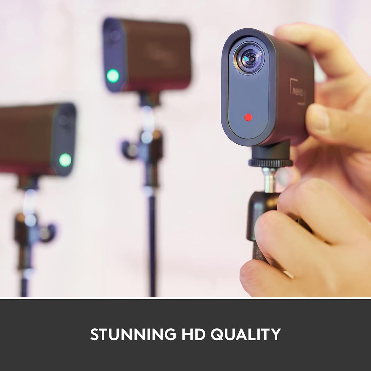 Logitech for Creators Mevo Start 3-Pack Wireless Live Streaming Cameras, for Multi-Camera HD Video,App Control and Stream via Smartphone or Wi-Fi