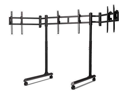 Next Level Racing Round Tube Freestanding Triple Monitor Stand (NLR-R011)