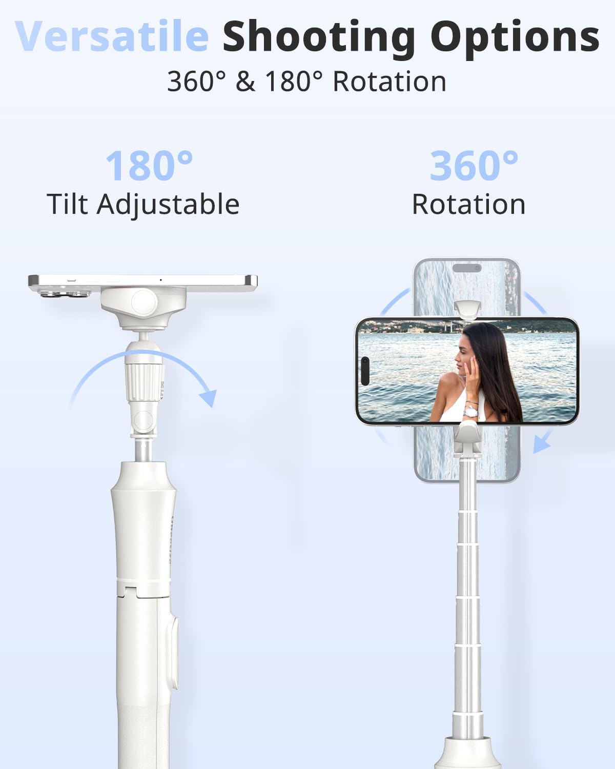 UBeesize 62'' Magnetic Selfie Stick Phone Tripod with Wireless Remote, Extendable Cell Phone Tripod Stand, Compatible with MagSafe, Cellphone Tripod for iPhone 15 14 13 12 and Android Phones White