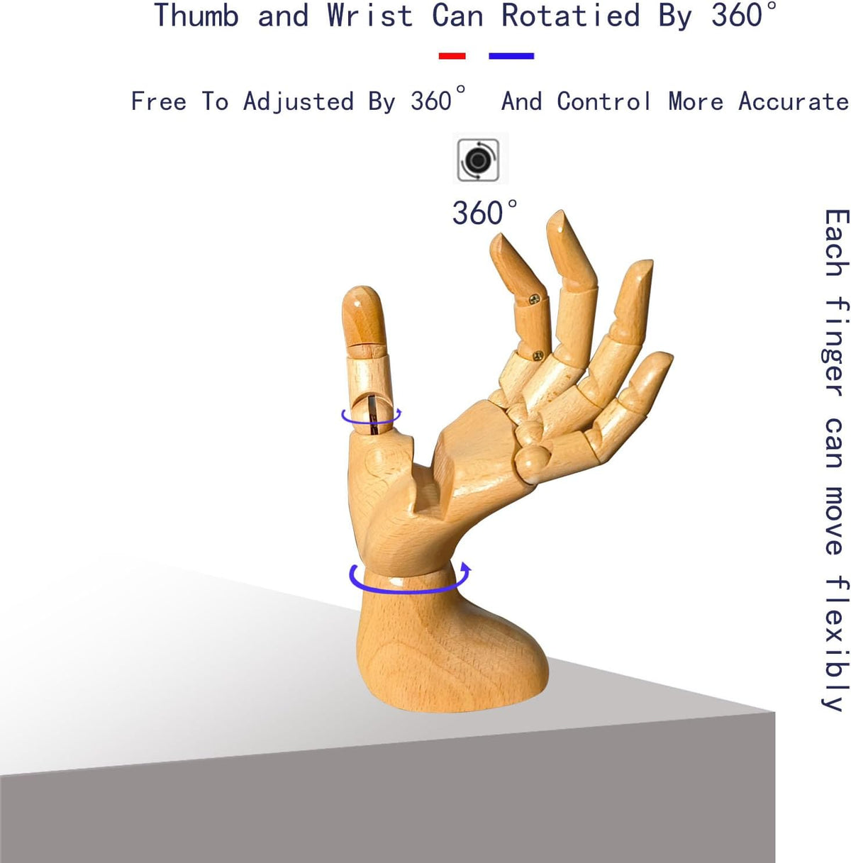 Mannequin Hand, Cell Phone Stand,Phone Holder,Phone Stand for Desk,maniquin Wooden Hand,poseable Figure,Wood Hand,Cell Phone Stand,Female Hand of Left for Mobile Phone.