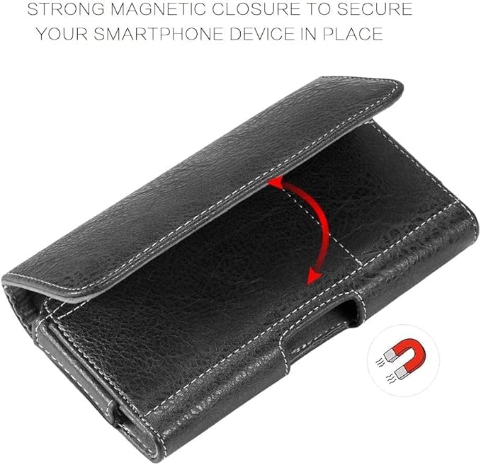GW USA for for Samsung Galaxy S25 S24 Ultra Plus, Z Fold 7 6 Holster Black Leather Carrying Cell Phone Holder Belt Clip Holster Case Pouch for iPhone 14 15 16 17 Pro Max 14 15 16 Plus 17 Air