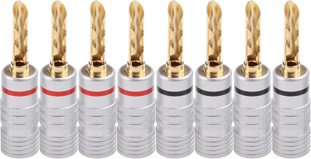 Hisocute 8 4mm Pcs Plated Copper BFA Banana Plug Adapter Wire Speaker Connectors Connector Dust Cap Cover Protector