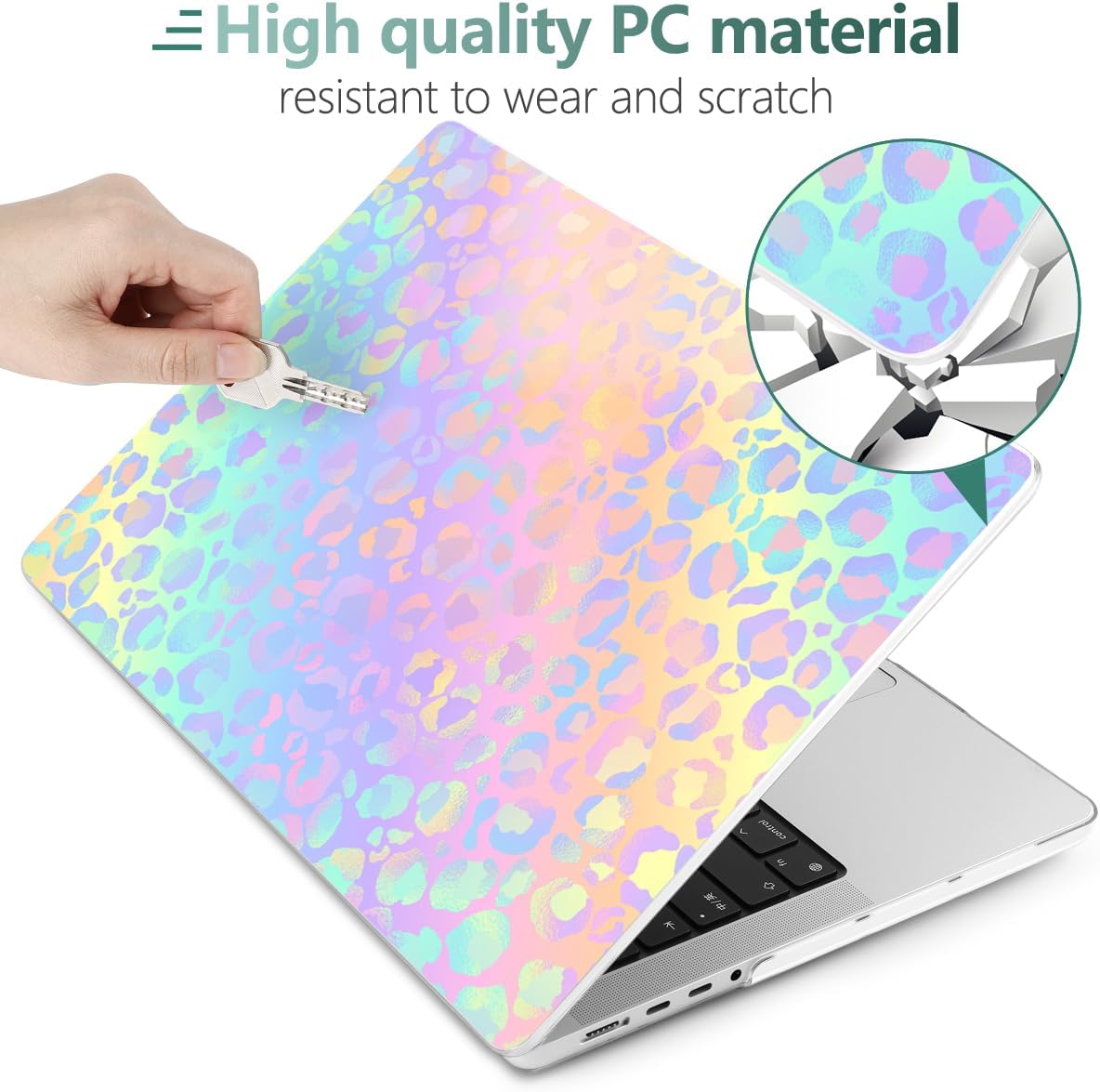 DONGKE for M4 MacBook Pro 16 Inch Case 2024 2023 2021 A3403 A3186 M3 A2991 M2 A2780 M1 A2485 Pro/Max Chip, Plastic Hard Shell Case & Keyboard Cover for Mac Pro 16 with Touch ID, Leopard Print