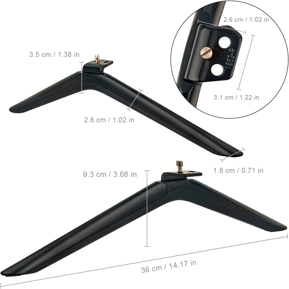 AIDITIYMI 1852-L 1852-R 75R6E3 75A53FUA HU75A6170FUWR 75 Inch 4K 2020 TV Base Stand, TV Stand Legs Replacement