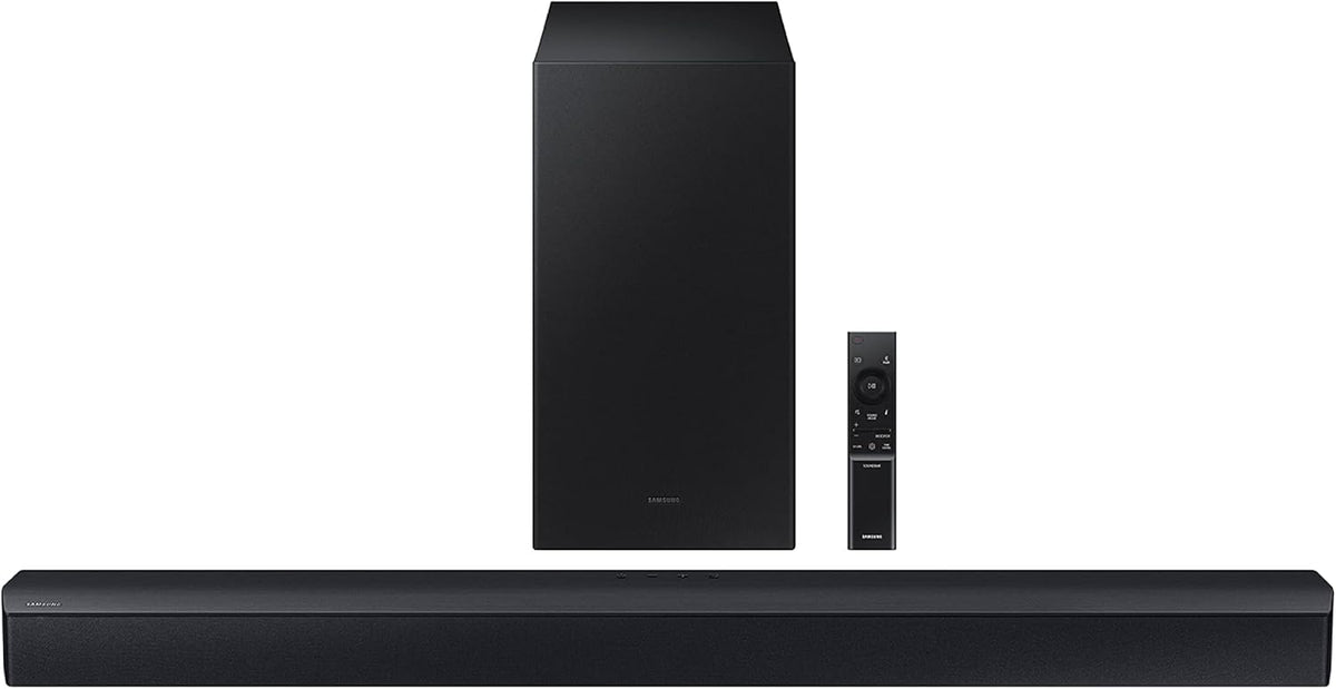 Samsung HW-C450 2.1ch Soundbar w/DTS Virtual X, Subwoofer Included, Bass Boost, Adaptive Sound Lite, Game Mode, Bluetooth, Wireless Surround Sound Compatible