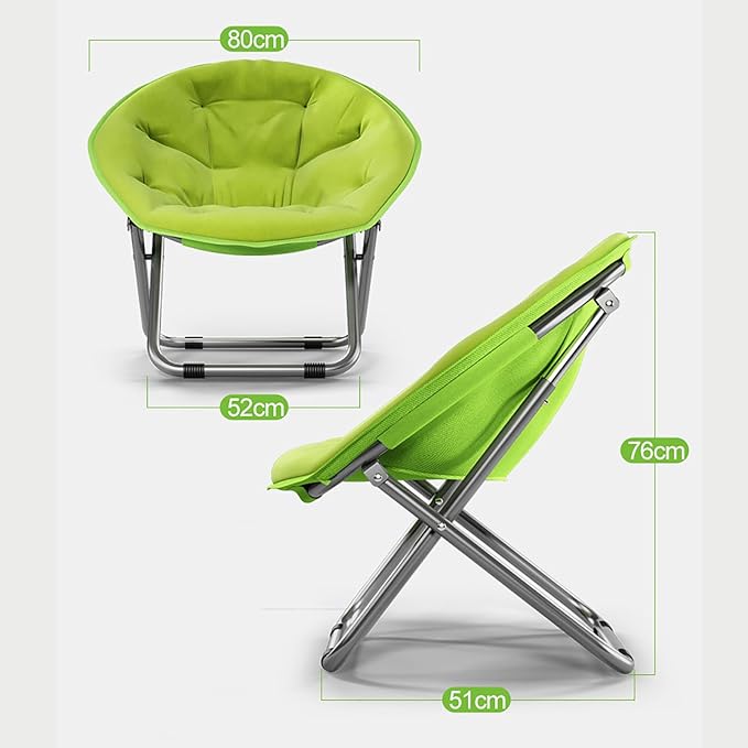 NaKeah Saucer Chair Foldable Oversized Lounge Chair Metal Frame Moon Chair for Bedroom Living Room Reading Gaming Room Soft Lazy ChairB
