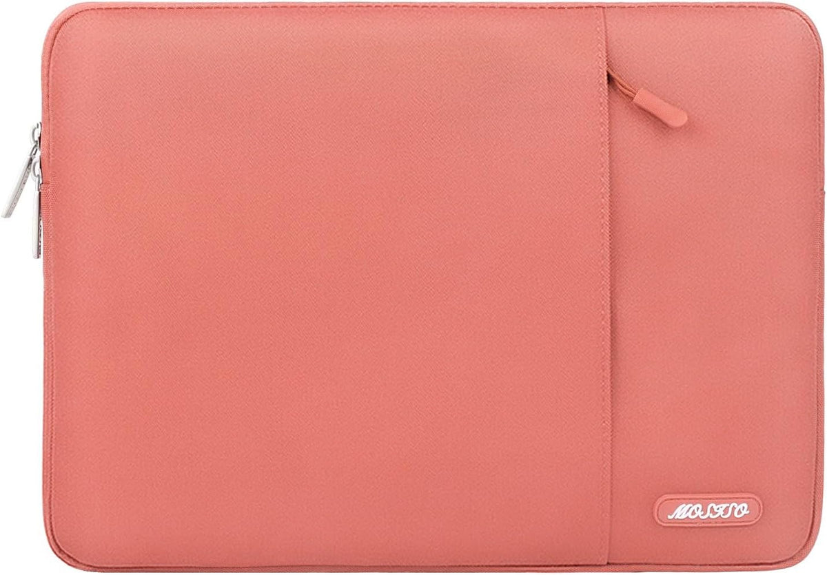 MOSISO Laptop Case 13 inch, 13 inch Laptop Sleeve Compatible with MacBook Air M4 M3 M2 M1 2025-2018 / Pro M2 M1 2025-2016, Polyester Vertical Computer Sleeve Bag with Pocket, Coral