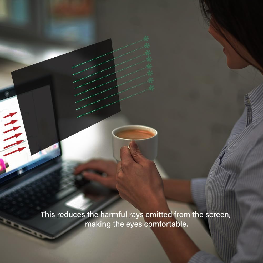 24 Inch - 16:10 Aspect Ratio - Computer Privacy Screen Filter for Widescreen Monitor - Anti-Glare - Anti-Scratch Protector Film - Protects Your Eyes from Harmful Glare and Blue Light