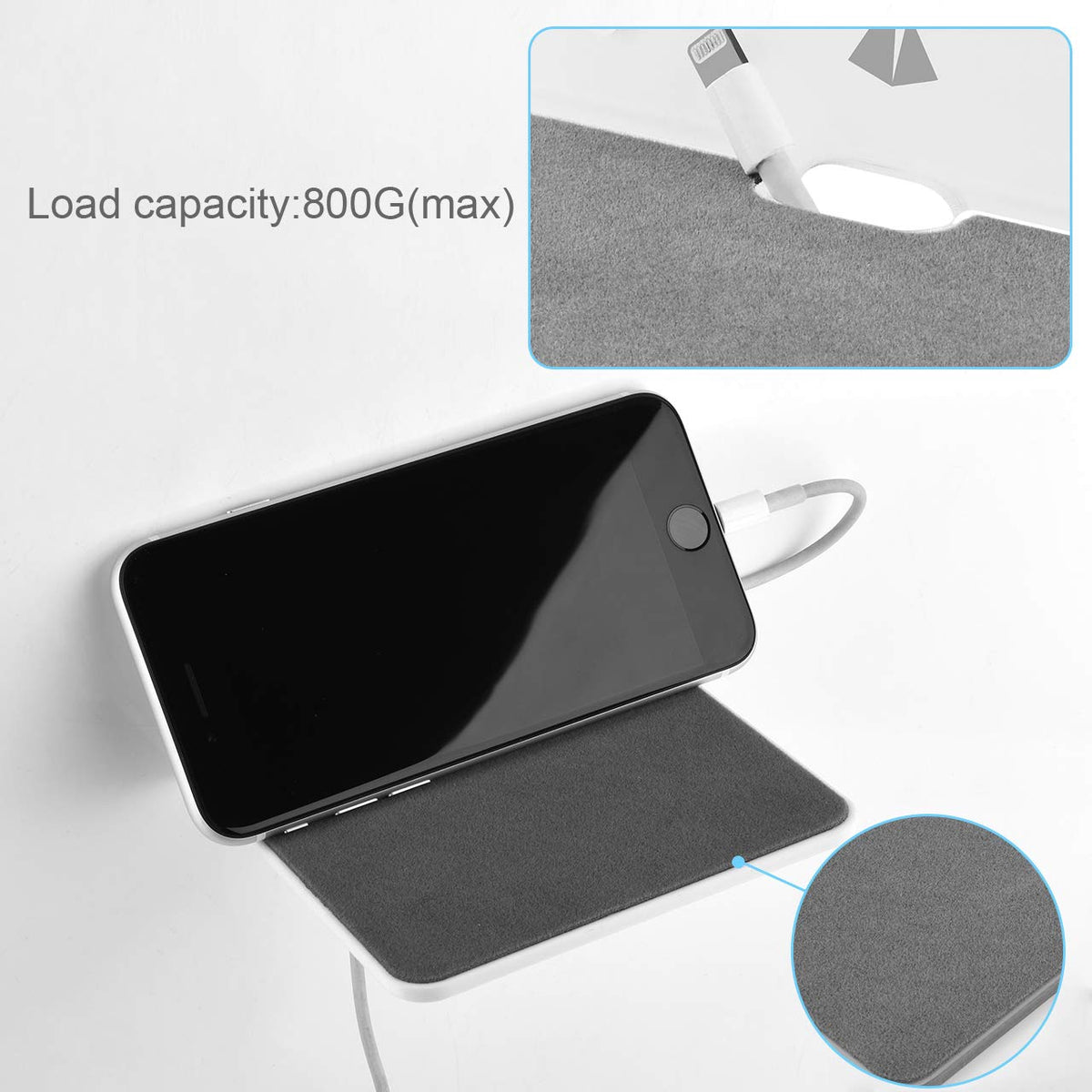 TXEsign Wall Shelf Speaker Mount, Small Wall Shelf for Speaker, Webcam, Cell Phones, Acrylic Floating Shelf (White)
