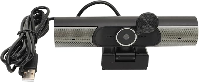 2K 30fps Webcam with Dual Noise Reduction Microphones Light Color Calibration Wide Angle View Plug and Play - Clear Imaging for Video Conference