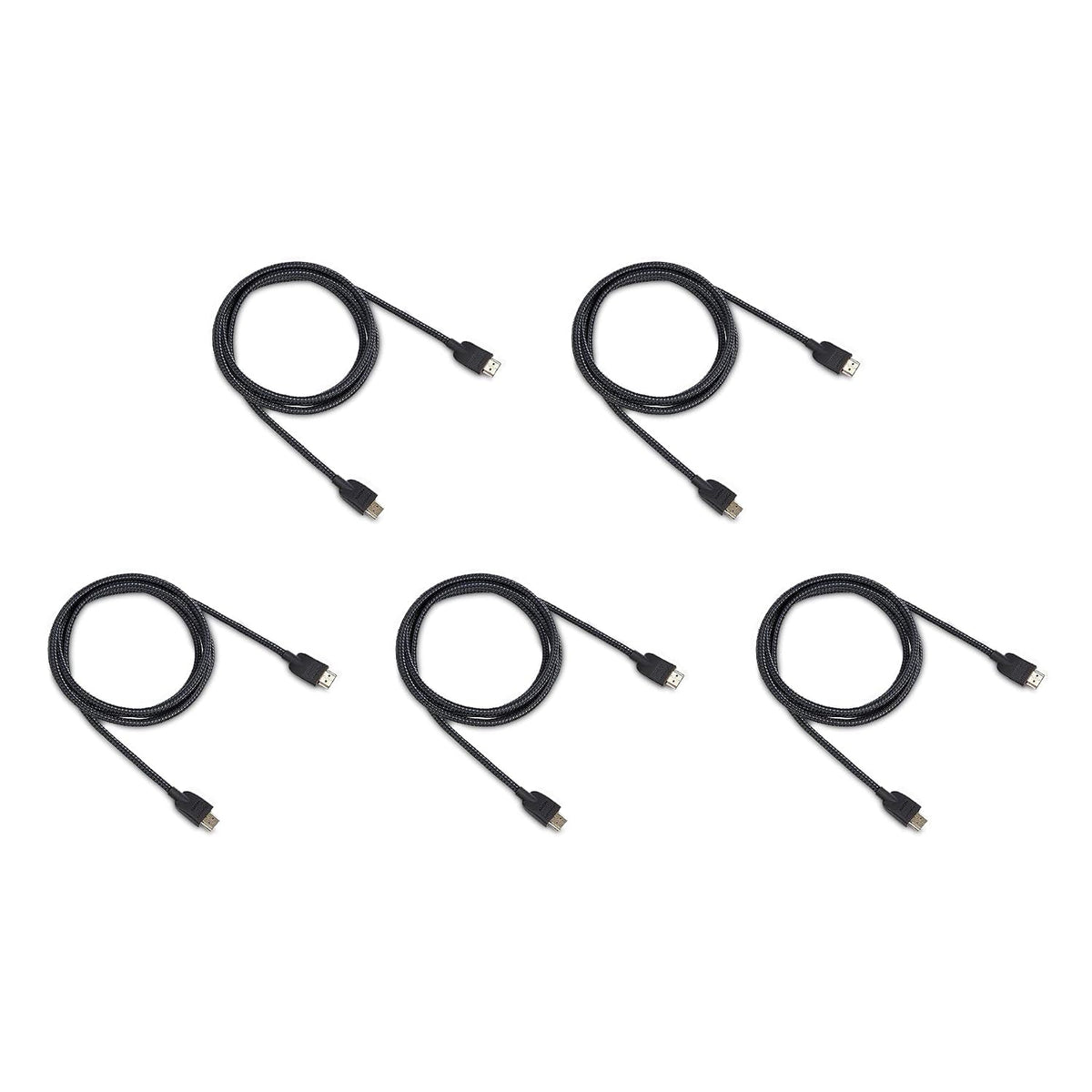 2.0 6ft, 4K@60Hz, 18Gbps, 2160p, 48 TV/PS5/Xbox/Roku/Blu-ray, 5-Pack Amazon Basics Nylon-Braided HDMI Cable, bit