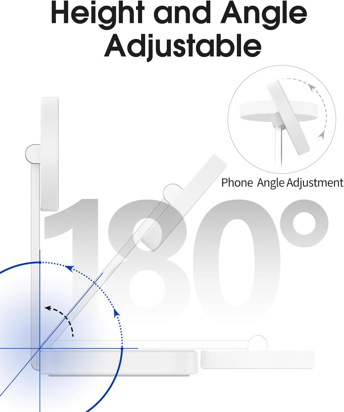 Wireless Charging Station for Magsafe Charger,Portable Wireless Charger for iPhone 16 15 14 13 12 Pro Max/AirPods Pro 4 3 2,Faster Magnetic Charger Stand,Foldable Travel Phone Holder Adjustable Angle