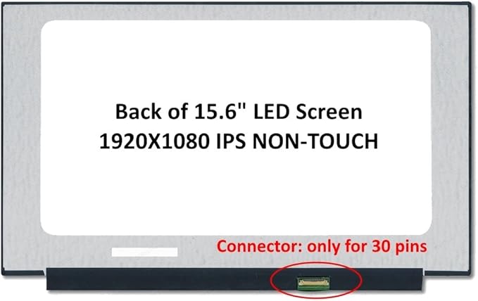 New LCD Replacement Screen 15.6 Inch FHD 1920x1080 IPS 30 Pin Matte for HP L51625-JD1 L51625-JD2 L51625-JD3 for Laptop/Display/Screen/LCD Application