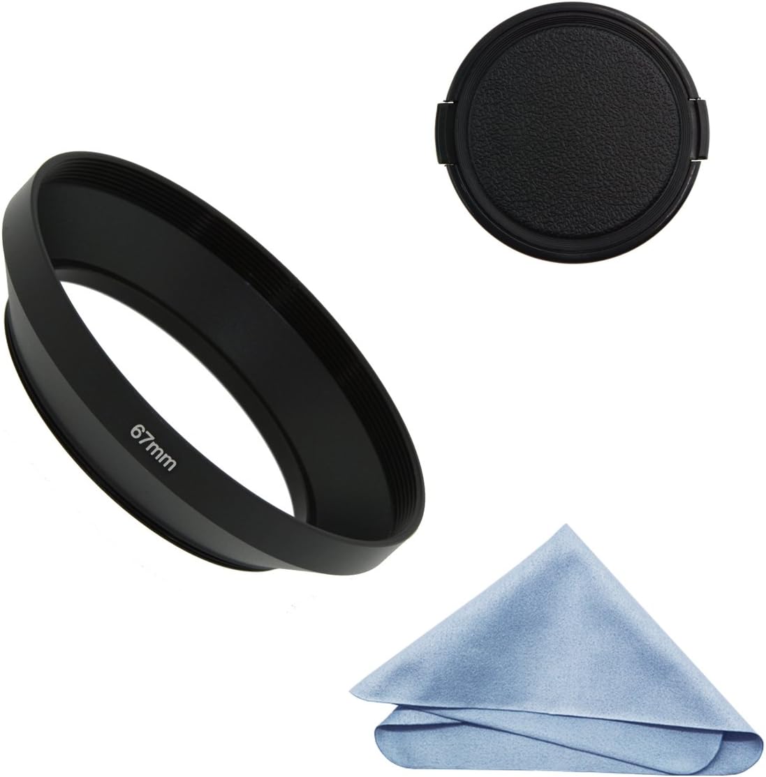 67mm 1 77mm >16mm SIOTI Lens Hood, Oxidation Matte Anti Reflective Treatment, Aluminum Alloy, with * Lens Cap