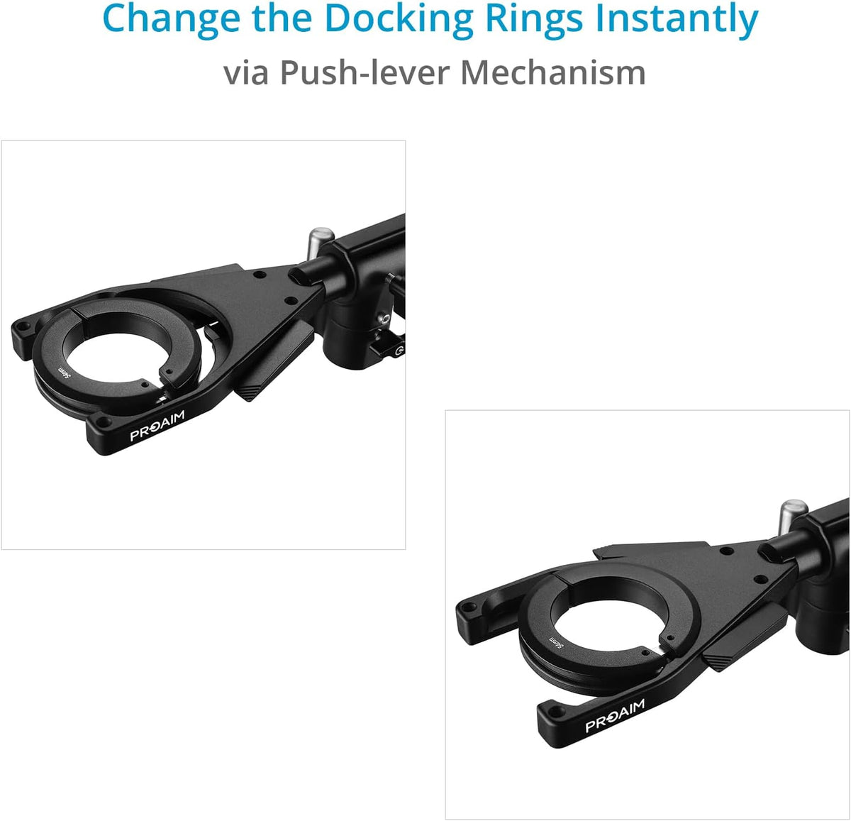 Proaim Ring Docking Bracket for Handheld Camera Stabilizers, Arm & Vest. Payload Capacity up to 25kg / 55.11lb. (ST-RGDB-01)